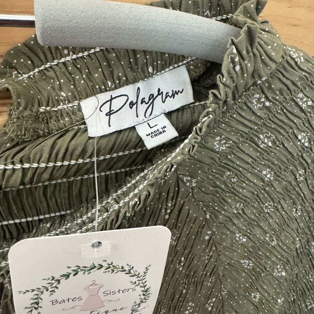 Polagram Textured Olive Dress. NWT